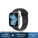 Apple/苹果 Watch S11 智能手表GPS款46毫米深空灰色铝金属表壳黑色运动型表带M/L MEVP4CH/B