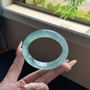 手镯冰种玉手镯缅甸老坑飘绿飘花油青冰糯种女翡翠手镯女款玉镯子 飘绿手镯 62-63mm+高端礼盒