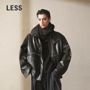 LESS【商场同款/SAMUEL系列】2025冬新款摩登仿皮衣外套2PBT17150 215深灰褐 S