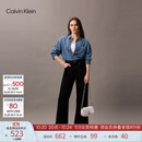Calvin Klein时尚单肩包礼物链条包包金属字母旋扣翻盖CK女包斜挎马鞍包DH3240