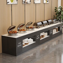 胖东来同款自助餐台餐桌酒店靠墙布菲炉取餐早餐展示台蘸料台果盘 单层：长250*宽60*高80