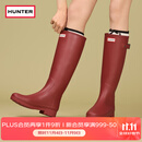 HUNTER【修饰腿型】户外露营女鞋Refined防水防滑高筒靴长筒靴网红女靴 军红色/MLR 38