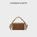 CHARLES&KEITH丝巾装饰CK2-70770588菱格链条单肩小方包送妈妈 Chocolate巧克力色