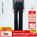 朗姿深灰色直筒裤腿羊毛西装裤女压褶通勤风西服裤2025年冬季新款 深灰色 M