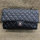 香奈儿（Chanel）【二手99新】香奈儿Chanel GST PST CF女包黑金黑银 荔枝皮 手提 单肩女士手袋  cf荔枝皮黑银