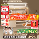 童博士儿童学习桌椅套装实木可升降多功能写字桌高中小学生书桌课桌椅子 1.2米实木+光谱大路灯+侧柜 橘 赠学习大礼包