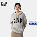 Gap【成毅代言】男女装2025春季新款贴布绣logo连帽衫卫衣上衣 灰色 868453 S 美码 M亚洲码175/92A