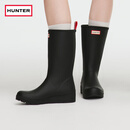 HUNTER户外露营女鞋雨鞋哑光防水鞋防滑酷玩厚底靴子女骑士靴中筒靴女 黑色/BLK 37