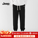 吉普（JEEP）吉普卫裤男新款加绒束脚运动裤男士百搭休闲长裤子男款 S 纯黑 2XL 170-190斤可穿