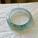 缅甸翡翠飘花玉镯子高冰种正品高端玉石正圈冰透玉手镯珠宝女