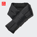 优衣库男装女装HEATTECH围巾围脖防寒保暖易收纳25秋冬新款478314 09 黑色 均码 (98 × 15 cm)