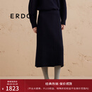 ERDOS 精纺四平空转A字裙显瘦时尚百搭羊绒裙加厚女半身裙 藏蓝 165/68A/M