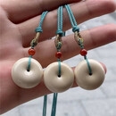 猛犸牙原色平安扣面包圈吊坠手把件车挂钥匙扣果冻料满纹文玩 满纹面包圈大概5.6*2.8cm（90克左右）