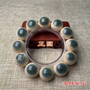 猛犸牙蓝眼手串满纹手珠冰料蓝绿皮圆桶珠手链配饰文玩手把件 精品猛犸牙【蓝眼2.0手串】主图