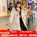 暖冬鸭鸭300斤胖妹妹大码羽绒服加肥加大码200棉衣特大码青少女生中款棉服 米白色 XL _(250斤-300斤)