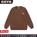 GUYN高端品牌男装美式复古印花圆领卫衣男士2025秋季新款宽松休闲上衣 咖啡色 咖啡色 3XL 建议(180-200斤)