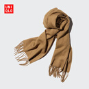 优衣库男装女装HEATTECH围巾/围脖防寒保暖25秋冬新款478312 32 深米色 均码 (180 × 50 cm)