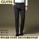 GUYN轻奢男装品牌休闲裤2025春装中青年男士西装裤商务休闲直筒裤 黑色- 黑色- 33