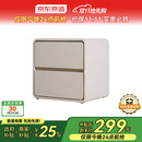 京东京造家居床头柜 现代轻奢风皮艺包裹大容量双抽储物柜 卧室收纳柜 白