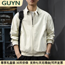 GUYN轻奢男装品牌美式复古感双面穿工装夹克男2025新款宽松外套男 米杏色双面穿正面 米杏色双面穿 L