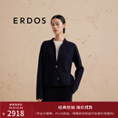 ERDOS 老钱风精纺四平空转针织外套女开衫羊绒衫 藏蓝 165/84A/M