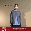 ERDOS【精纺】圆领双提外套宽松针织女开衫羊绒衫 玛瑙灰 170/88A/L