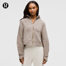 lululemon丨Scuba 女士超宽松款拉链连帽衫 LW3HTMS 杂色暖褐灰/金 M /L