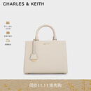 CHARLES&KEITH吊牌大容量托特包手提单肩送妈妈包包女包生日礼物CK2-50160152 Ivory象牙色 L