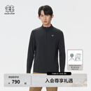 KOLON SPORT/可隆户外休闲衣 男子防晒UPF50+接触凉感微拉绒长袖T恤 LHZT5AN045-BK 黑色 3XL 190/108B