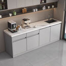 水吧一体柜水槽简约商用休闲靠墙茶水间咖啡大理石吧台办公室切洗 浅灰色送水槽左右可选 300.60.90