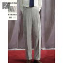 BG GLAMURB轻奢品牌西装裤子男士蚕丝灯芯绒高腰单褶直筒那不勒斯西裤男垂感 浅灰色 34