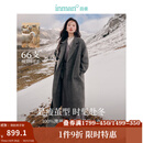 茵曼（INMAN）2025秋冬女新款 绵羊毛双面呢外套女美拉德翻驳洋气长款大衣上衣 深花灰 M