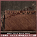 ANYSMIC奢侈高档品牌男士手拿包男新款复古手包男真皮手抓包商务信封包 复古棕色