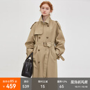 fano studios【现货】范洛Fano 2025复古经典双排扣翻领风衣女系带中长款外套 卡其黄 第二批 XS