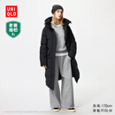 优衣库女装高级保暖羽绒长大衣/老爸评测外套夹克25秋冬481014 09 黑色 S /155/80A