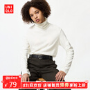 优衣库【狂欢价】女装HEATTECH摇粒绒两翻领套头衫/长袖479608 01 乳白色 M /160/84A