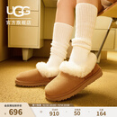 UGG秋季女士时尚舒适茸茸毛圈口平底休闲乐福鞋懒人毛毛鞋1119002 CHE | 栗色 38