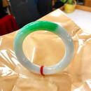 冰种白底青翡翠手镯玉生日礼物妈妈高级感缅甸a货正品圆条玉镯子