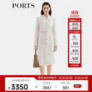 PORTS宝姿女装2025秋季新款奶白色气质翻领修身连衣裙ALQ9D023UFF096 奶白色 XXS （0）