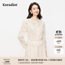 珂莱蒂尔【商场同款】2025新蕾丝衫女长袖优雅立领设计感上衣 本白色 L