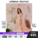UR【钟楚曦联名款】2025秋季新款女度假风碎花连衣裙UYL750117 粉橙印花 (领口偏低) S