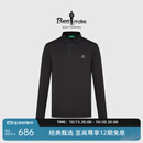 比音勒芬【抗UV防晒】春秋季男士时尚休闲户外干爽透气翻领长袖polo衫男 07黑 L 105
