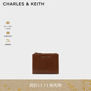 CHARLES&KEITH质感纯色包包女包多卡位短款钱包女士生日礼物CK6-10680907 Chocolate巧克力色 XXS