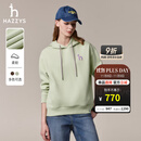 哈吉斯（HAZZYS）女装 秋季女士卫衣纯色活力连帽运动休闲风套头卫衣女 浅绿色LG M (160/84A 38)