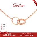 卡地亚（Cartier ）LOVE系列 18K玫瑰金色双环扣环项链 B7212300