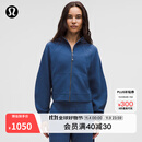 lululemon丨Scuba 女士超宽松款拉链连帽衫 *华夫格 LW3JCVS 杂色斜纹蓝 M /L