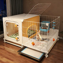王多喵兔笼子减少喷尿外溅厕所一体家用大号室内带卧室荷兰猪豚鼠笼子 中号-双开门+少喷尿围挡-70*35*42