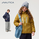 NAUTICA诺帝卡童装 男童女童轻薄棉服外套秋冬季儿童轻量化大童3M新雪丽 黄绿 170