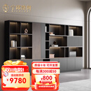 宁邱络阁（NICHLORT）办公室书柜老板背景柜文件柜子木质资料柜收纳柜储物柜靠墙落地柜 十门文件柜【含灯带】