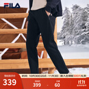 斐乐（FILA）官方冬季新款男子加绒保暖长裤针织直筒运动裤子百搭通勤休闲长裤 【加绒版】正黑色-BK L 175/84A